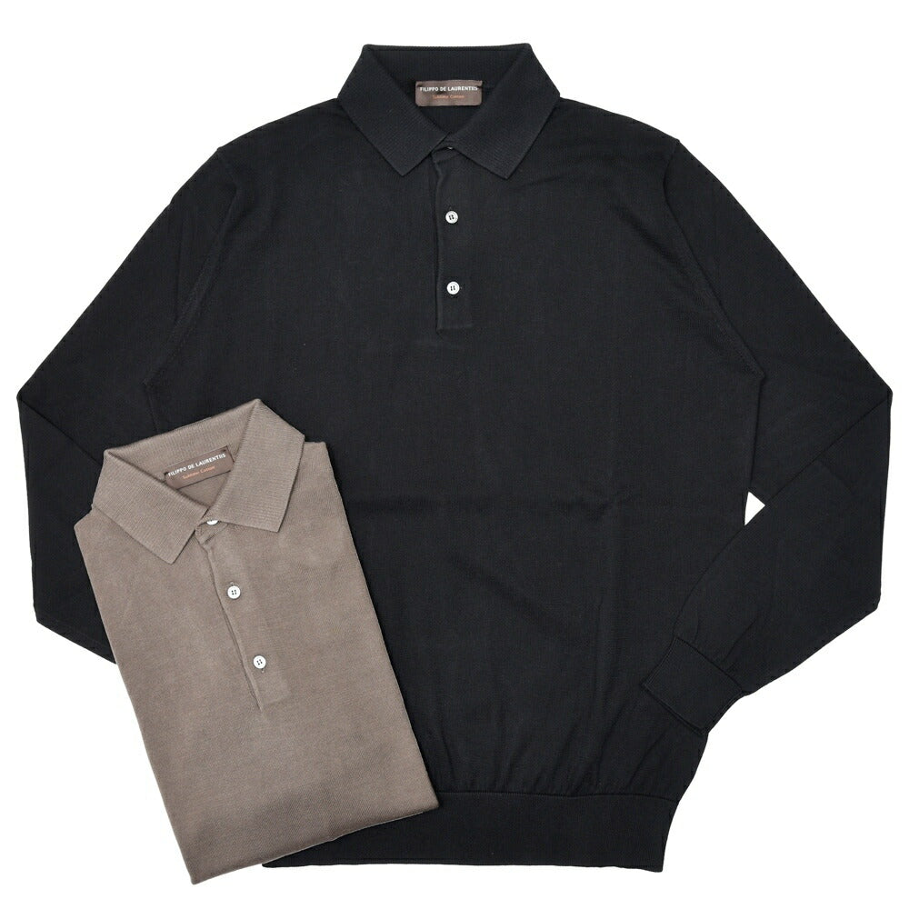 FILIPPO DE LAURENTIIS(フィリッポ デ ローレンティス) 12ゲージコットンL/Sニットポロ PL1ML46 16061006109