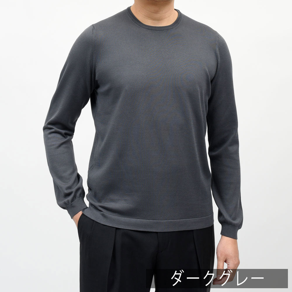 GRAN SASSO(グランサッソ) 12ゲージソフトコットンクルーネックニット 58136/18120 16061010035