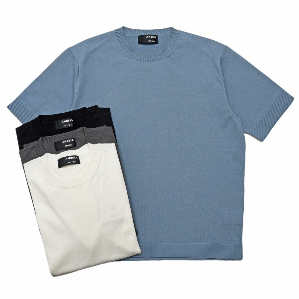 AMBELL(アンベル) KEY PIECE コットンシルククルーネックS/Sニット 00133 16061401163