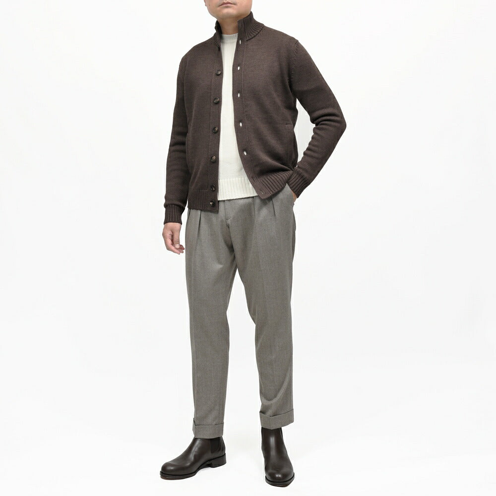 ZANONE(ザノーネ) 5ゲージウールスタンドカラーニットカーディガン CHIOTO/SLIM FIT/810130/ZR229/65802 16062001052