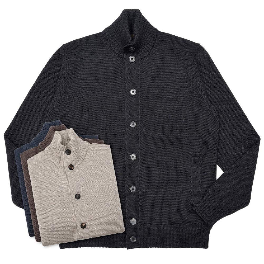 ZANONE(ザノーネ) 5ゲージウールスタンドカラーニットカーディガン CHIOTO/SLIM FIT/810130/ZR229/65802 16062001052