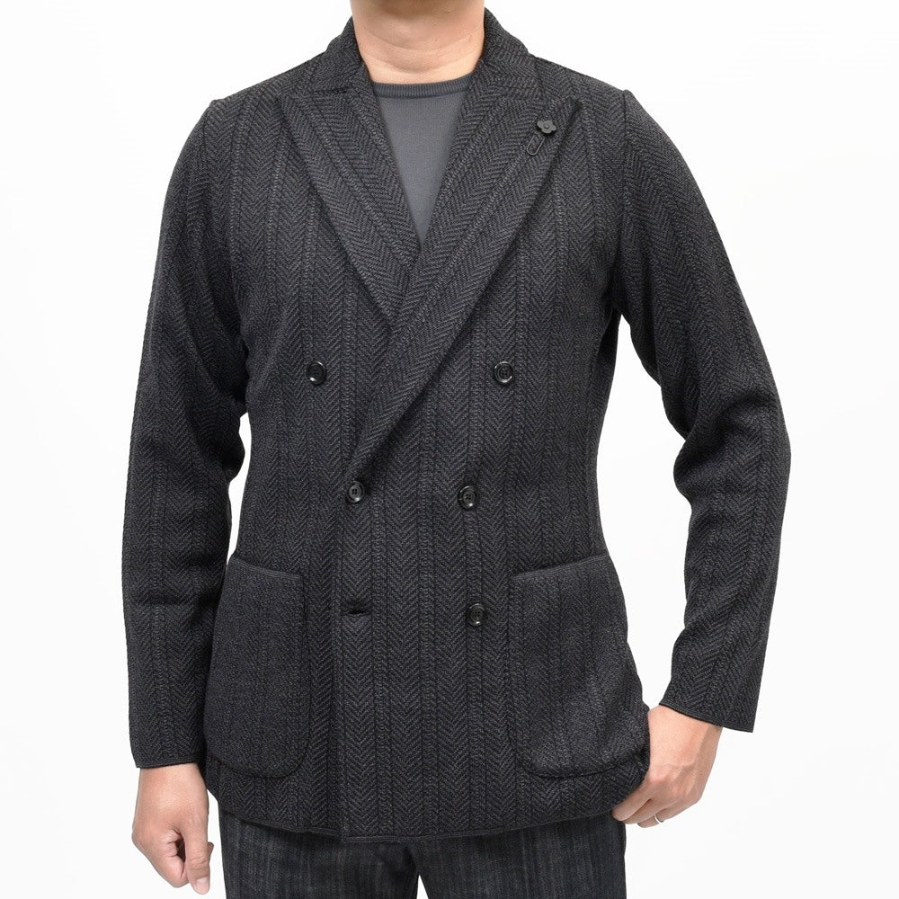 LARDINI(ラルディーニ) ウールヘリンボーンダブルニットジャケット CNJLJM57/AC67004 16062005109
