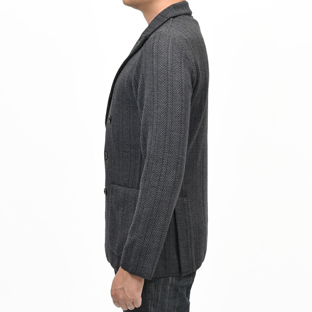 LARDINI(ラルディーニ) ウールヘリンボーンダブルニットジャケット CNJLJM57/AC67004 16062005109