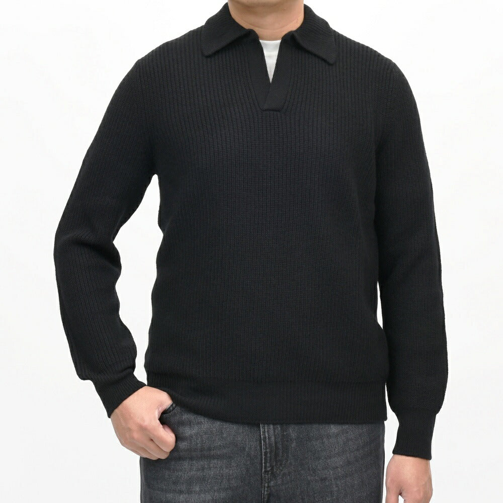 GRAN SASSO(グランサッソ)8ゲージジーロンラムズウールスキッパーニットポロ 23163/25024 16062006035