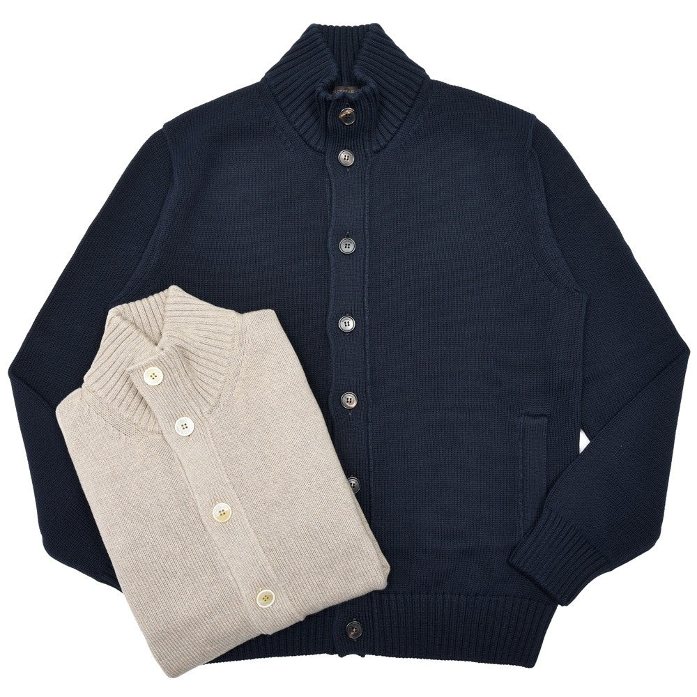 ZANONE(ザノーネ) 5ゲージソフトコットンスタンドカラーニットカーディガン CHIOTO/SLIM FIT/810150/ZN392/55602(M) 16065301052
