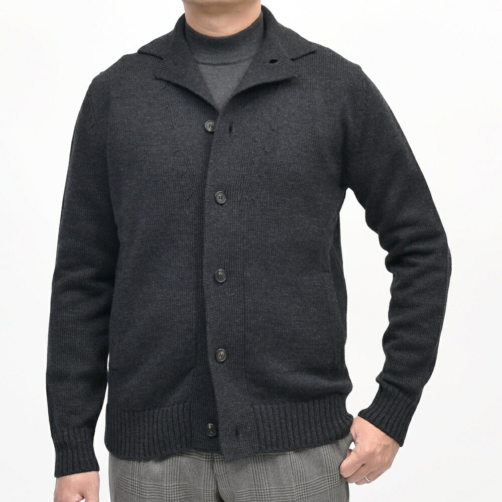ZANONE(ザノーネ)5ゲージウールシャツカラーニットカーディガン KOBE/SLIM FIT/810180/ZR229/65802 16066000052