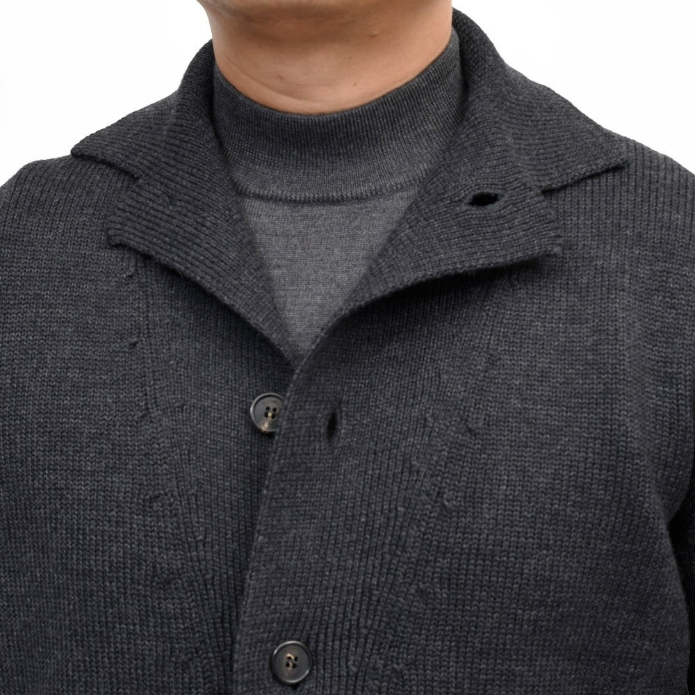 ZANONE(ザノーネ)5ゲージウールシャツカラーニットカーディガン KOBE/SLIM FIT/810180/ZR229/65802 16066000052
