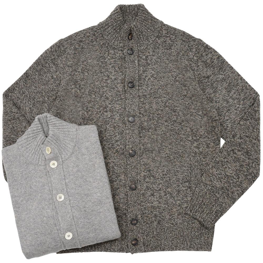 ZANONE(ザノーネ)5ゲージメランジウールスタンドカラーニットカーディガン CHIOTO/SLIM FIT/810130/ZN233/65801(M) 16066301052