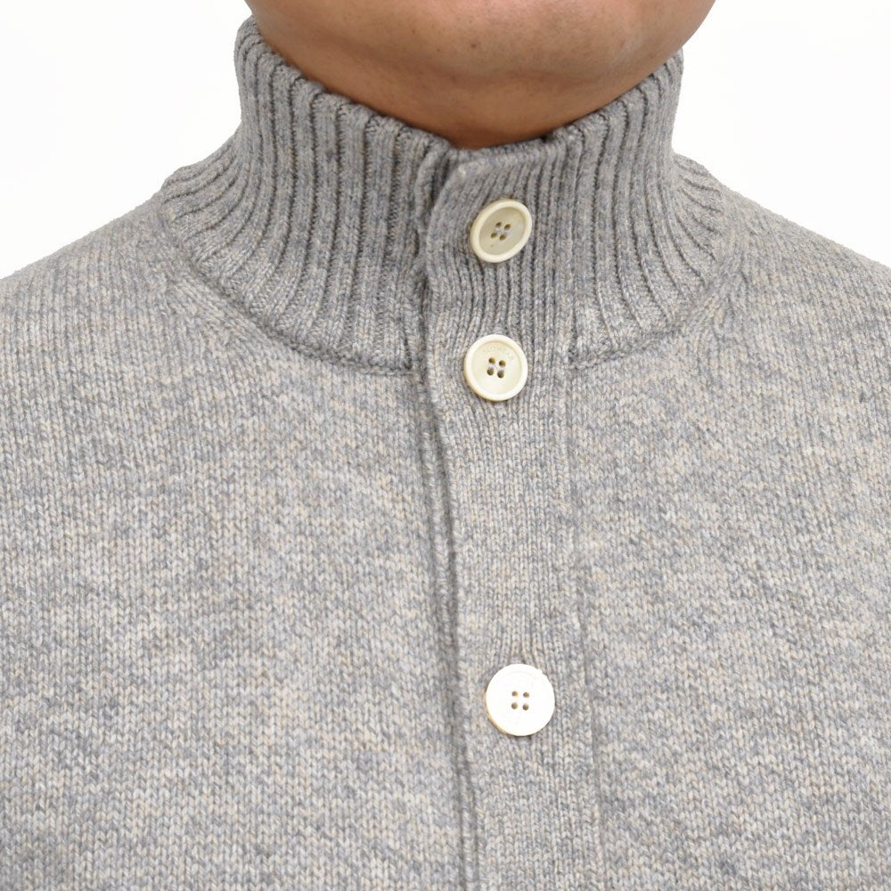 ZANONE(ザノーネ)5ゲージメランジウールスタンドカラーニットカーディガン CHIOTO/SLIM FIT/810130/ZN233/65801(M) 16066301052