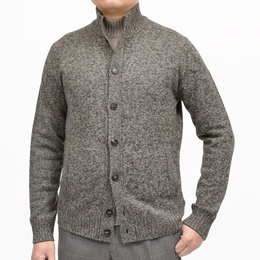ZANONE(ザノーネ)5ゲージメランジウールスタンドカラーニットカーディガン CHIOTO/SLIM FIT/810130/ZN233/65801(M) 16066301052