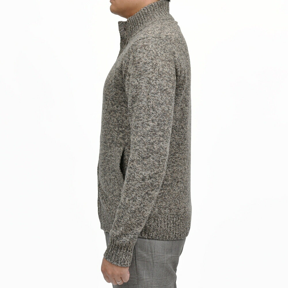 ZANONE(ザノーネ)5ゲージメランジウールスタンドカラーニットカーディガン CHIOTO/SLIM FIT/810130/ZN233/65801(M) 16066301052