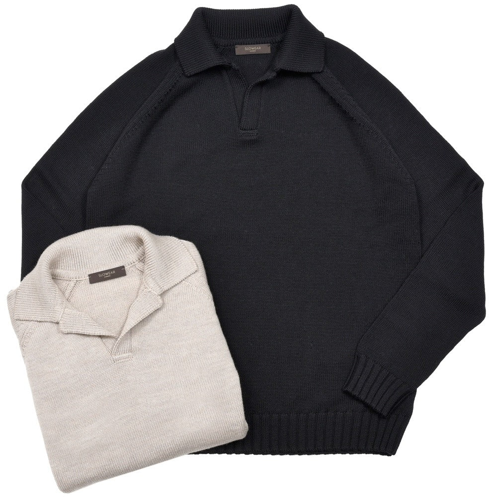 ZANONE(ザノーネ)5ゲージウールスキッパーニットポロ REGULAR FIT/472-65420(M) 16066302052