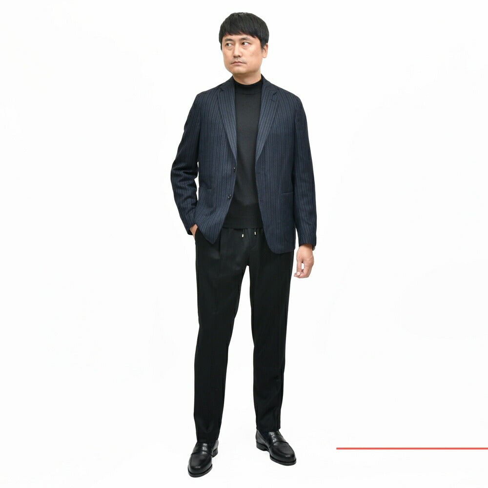 CARUSO(カルーゾ) ZERO JACKETゼロジャケット ウールカシミアジャガードストライプ2Bジャケット NPN2M200Z 17052007025