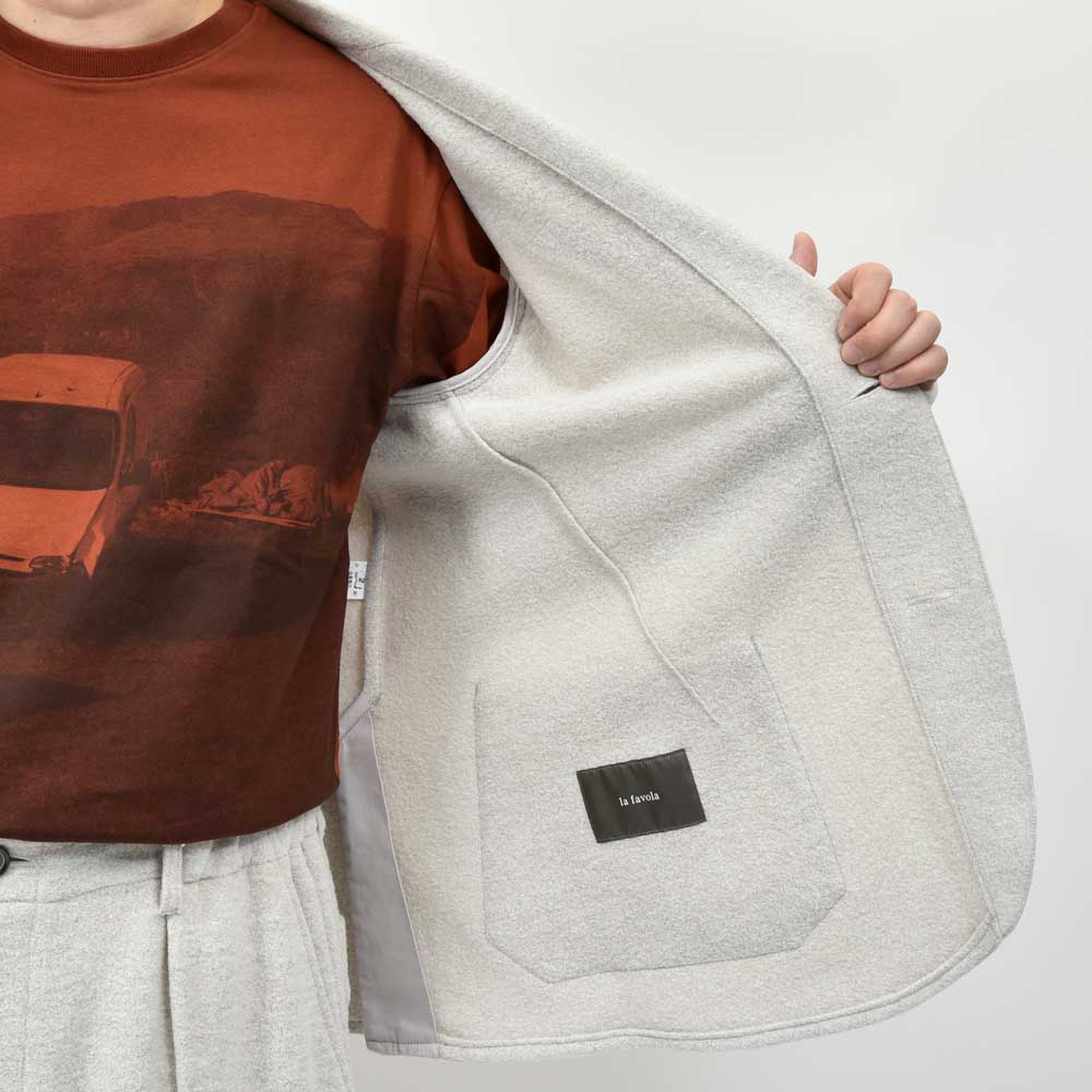 la favola(ラファーヴォラ) ウールナイロンジャージ2Bジャケット SHORT JACKET J31 17052400146