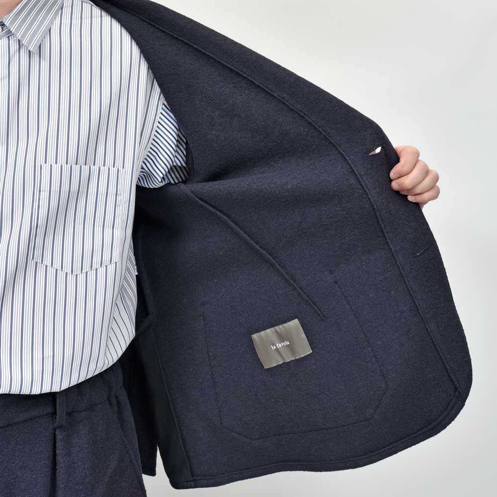 la favola(ラファーヴォラ) ウールナイロンジャージ2Bジャケット SHORT JACKET J31 17052400146