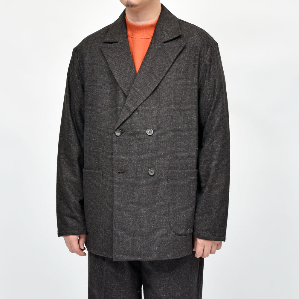 moncao(モンサオ) ウールコットングレンチェック4Bダブルジャケット M021367 17052400172