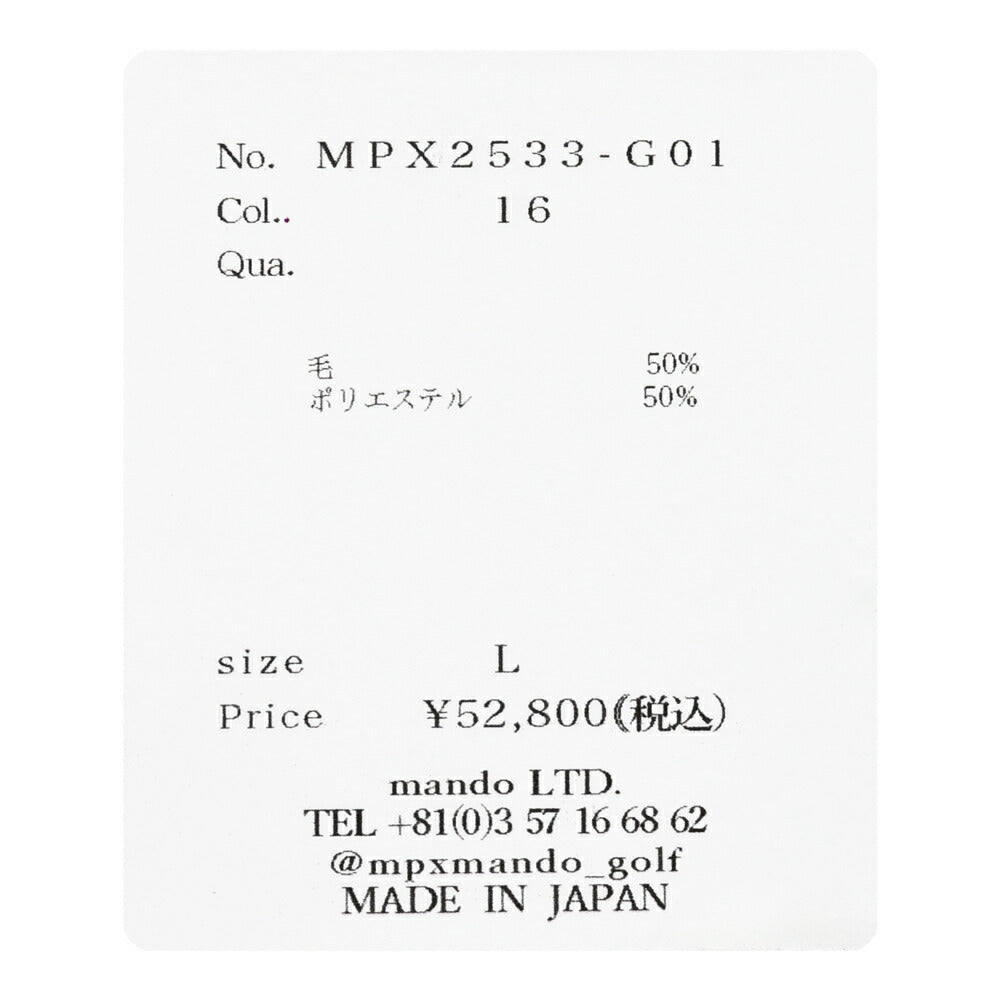 MPX mando GOLF(エムピーエックス マンド ゴルフ) ウォッシャブルテクノウール2Bジャケット MPX2533-G01 17052600037