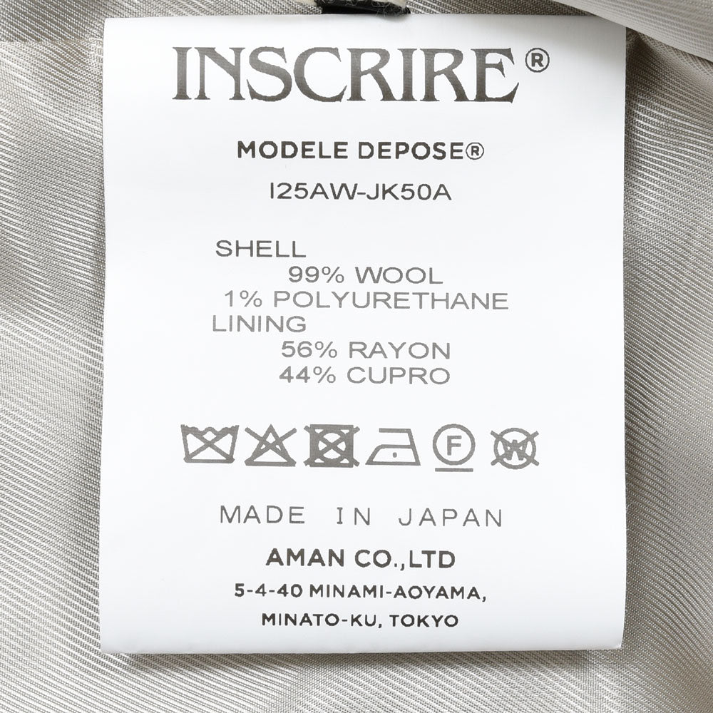 INSCRIRE(アンスクリア) ウールフラノ3Bジャケット JK50A genderless 17052700039