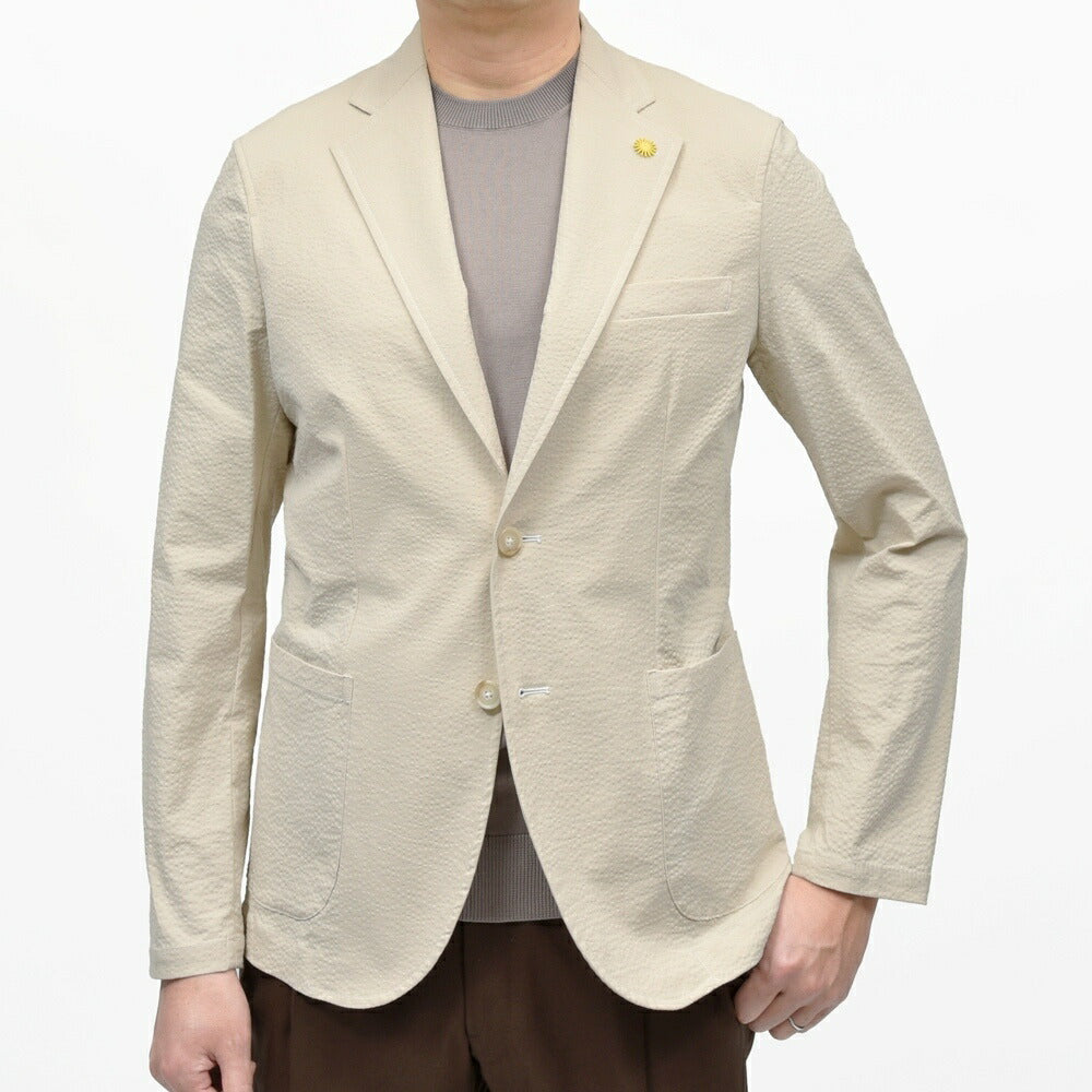 Giannetto(ジャンネット) コットンストレッチシアサッカー2Bシャツジャケット CORALLO JACKET/61270 17061000109