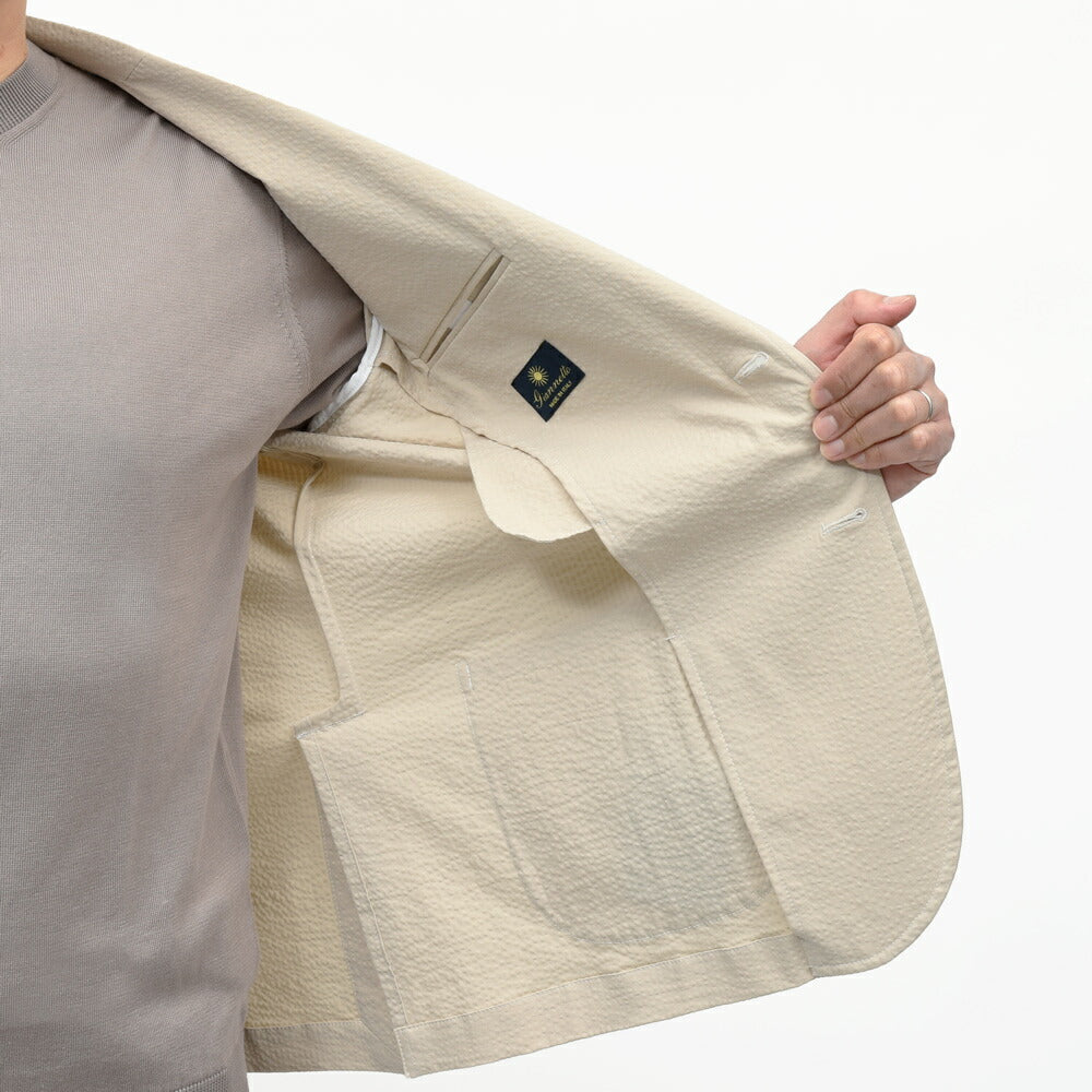 Giannetto(ジャンネット) コットンストレッチシアサッカー2Bシャツジャケット CORALLO JACKET/61270 17061000109