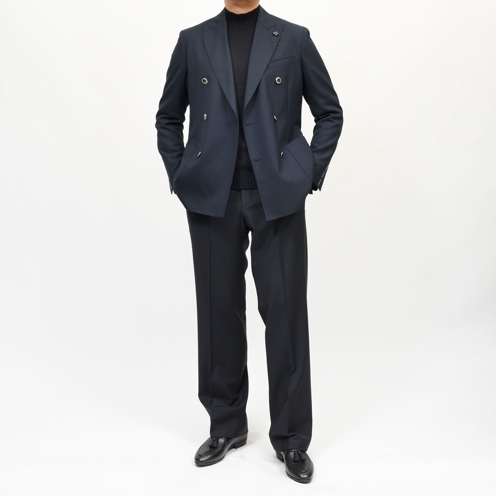LARDINI(ラルディーニ) ROMAローマ テックウールホップサック6Bダブルジャケット(メタルボタン) A6203JQ4703 17062001109