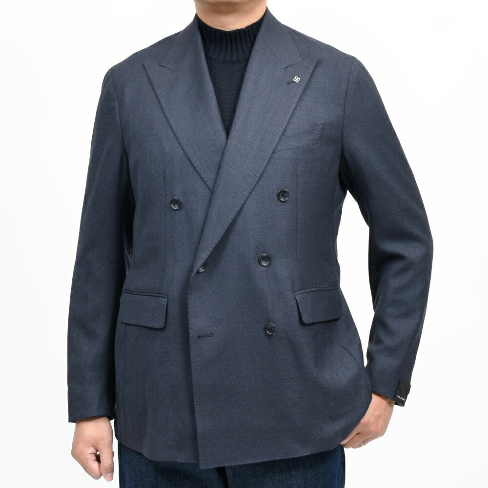 TAGLIATORE(タリアトーレ)NEWYORKニューヨーク ウールシルクダイアゴナルジャージ6Bダブルジャケット 1SNY10B/150198 17062031054