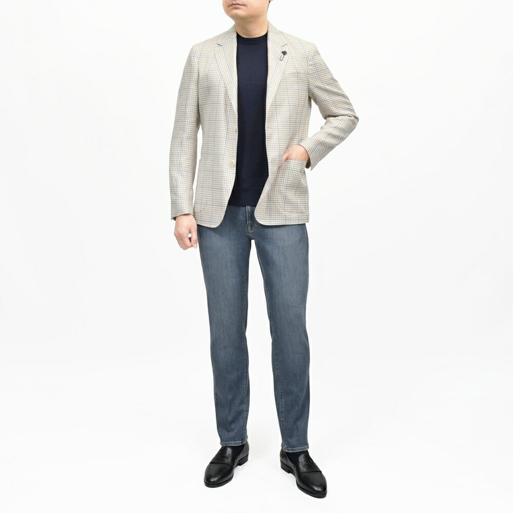 LARDINI(ラルディーニ) ROMAローマ コットンリネンライトツィードオーバーチェック2Bジャケット 6116-A6202Q6512 17065004109