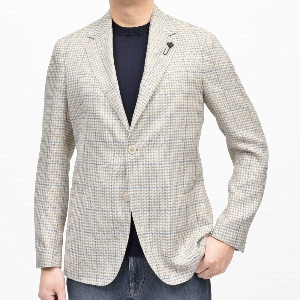 LARDINI(ラルディーニ) ROMAローマ コットンリネンライトツィードオーバーチェック2Bジャケット 6116-A6202Q6512 17065004109