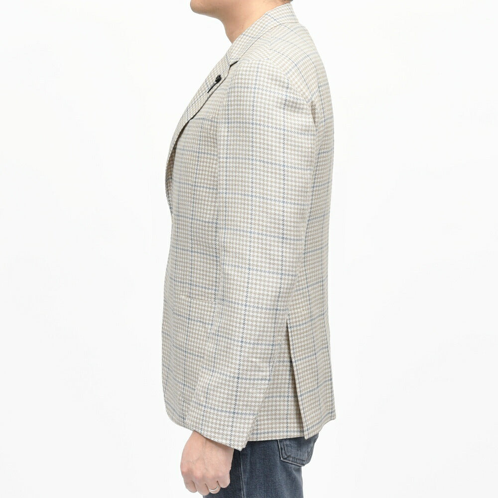 LARDINI(ラルディーニ) ROMAローマ コットンリネンライトツィードオーバーチェック2Bジャケット 6116-A6202Q6512 17065004109