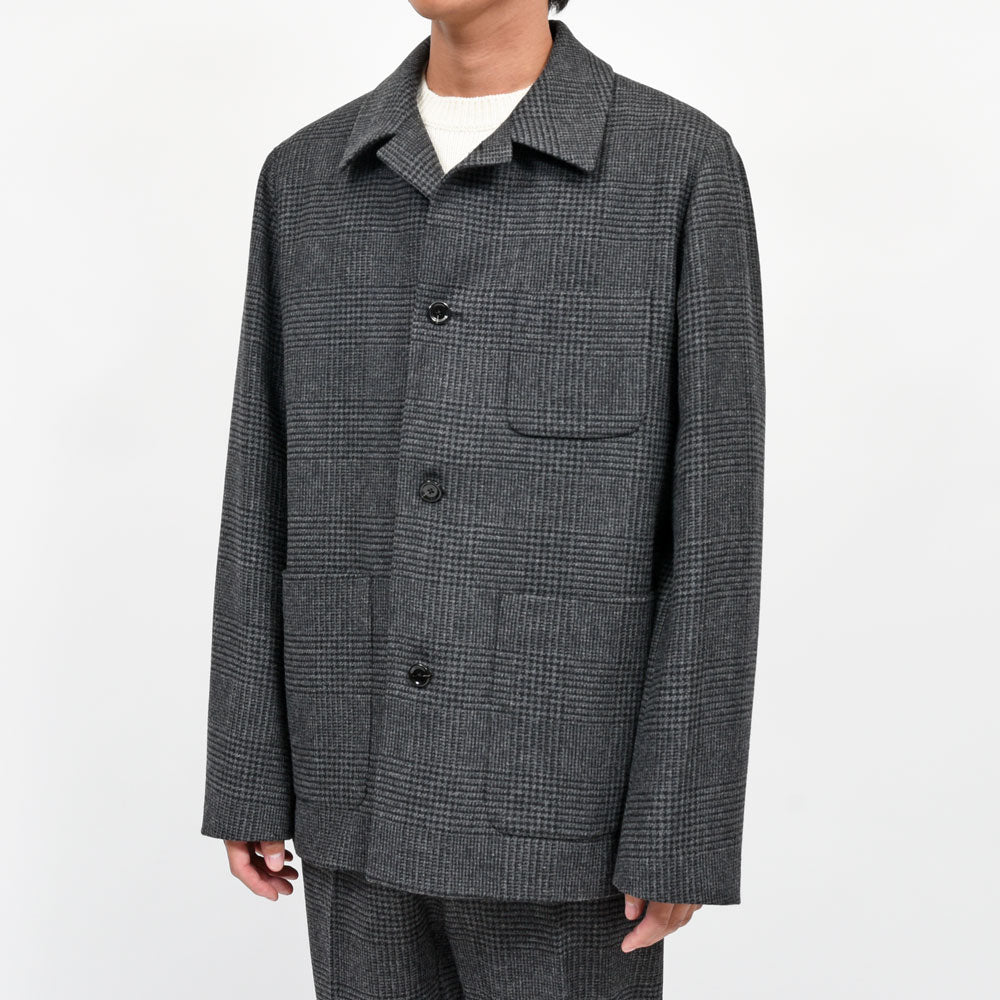 LARDINI(ラルディーニ)<br>STONE ウールカシミアグレンチェックアトリエジャケット 6216-4STONE7515 17066400109