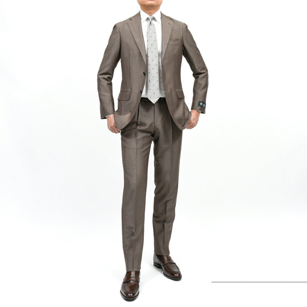 guji(グジ) キッドモヘアウール3B1プリーツスーツ MADE BY RING JACKET / DORMEUIL - SUPER BRIO 17161207028