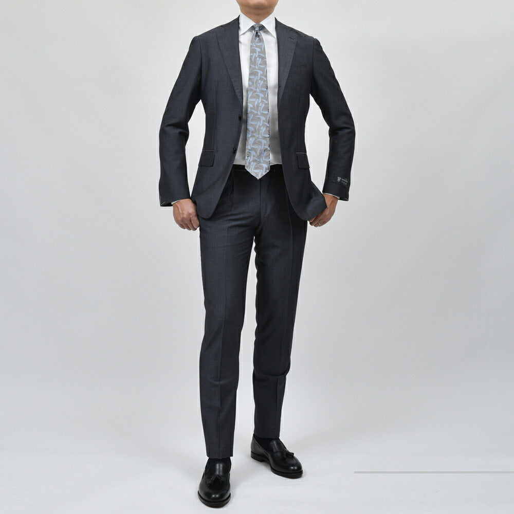 guji(グジ) キッドモヘアウール3B1プリーツスーツ MADE BY RING JACKET / DORMEUIL - SUPER BRIO 17161207028