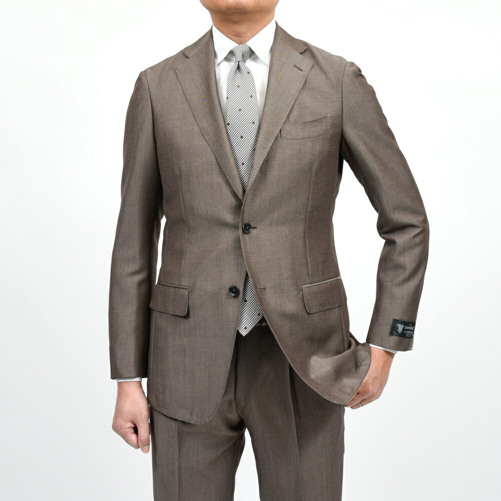 guji(グジ) キッドモヘアウール3B1プリーツスーツ MADE BY RING JACKET / DORMEUIL - SUPER BRIO 17161207028