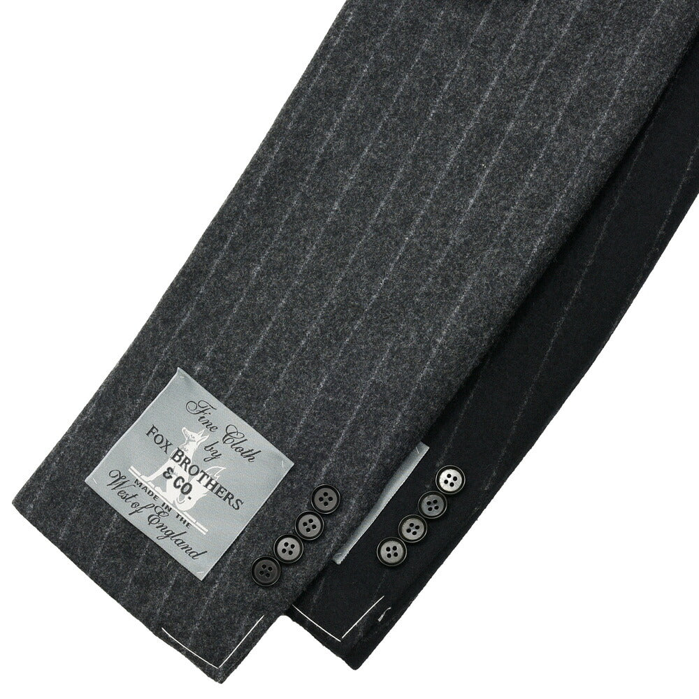 guji(グジ)ウールフランネルチョークストライプ3B1プリーツスーツ MADE BY RING JACKET / FOX BROTHERS - CBT5 17162208028