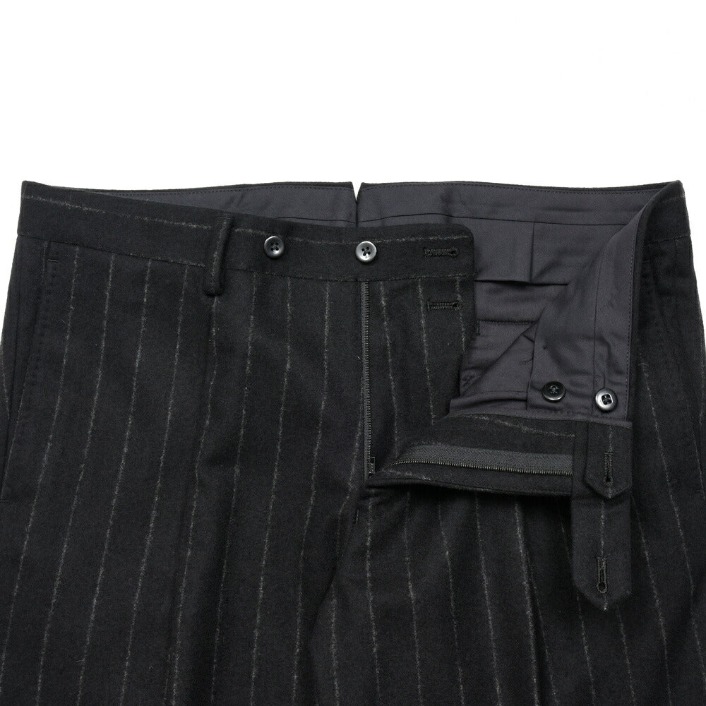 guji(グジ)ウールフランネルチョークストライプ3B1プリーツスーツ MADE BY RING JACKET / FOX BROTHERS - CBT5 17162208028
