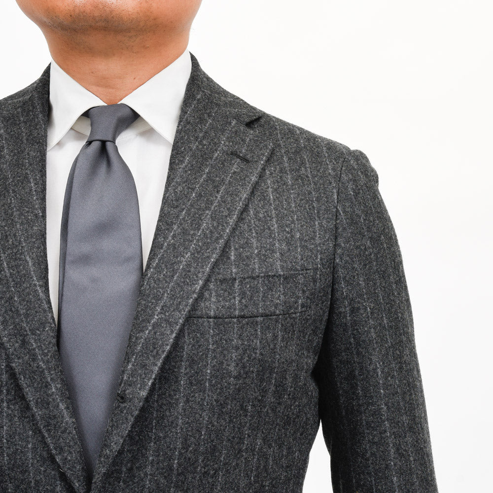 guji(グジ)ウールフランネルチョークストライプ3B1プリーツスーツ MADE BY RING JACKET / FOX BROTHERS - CBT5 17162208028