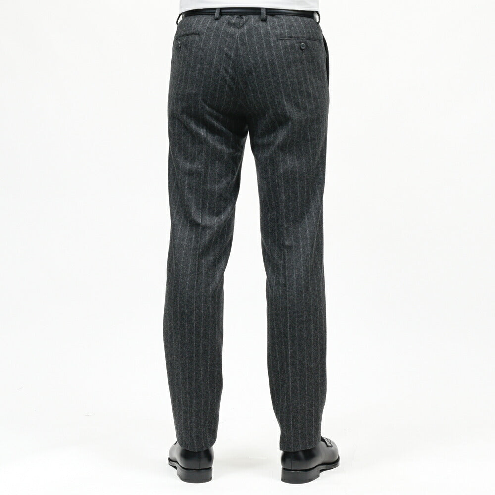 guji(グジ)ウールフランネルチョークストライプ3B1プリーツスーツ MADE BY RING JACKET / FOX BROTHERS - CBT5 17162208028