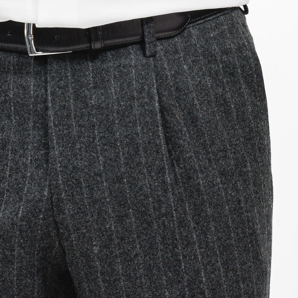 guji(グジ)ウールフランネルチョークストライプ3B1プリーツスーツ MADE BY RING JACKET / FOX BROTHERS - CBT5 17162208028