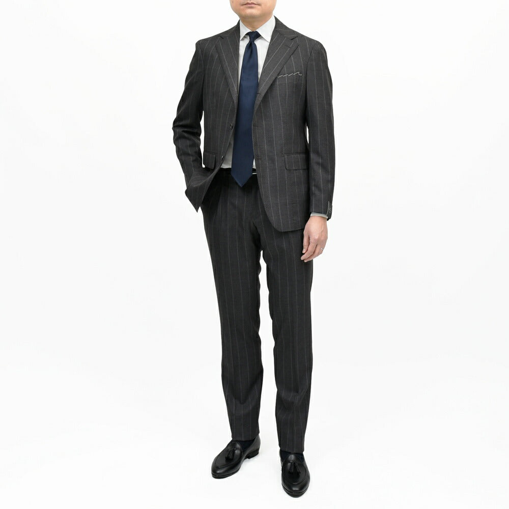 TITO ALLEGRETTO(ティト アレグレット) ウールトロピカルチョークストライプ3B1プリーツスーツ TA-11-261-030 17165000142