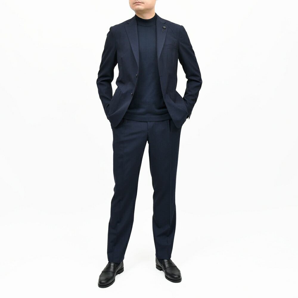 LARDINI(ラルディーニ) EASY WEARイージーウェア テックウールシアサッカーハウンドトゥース3B1Pスーツ 6116-8091AQ6706 17165001109