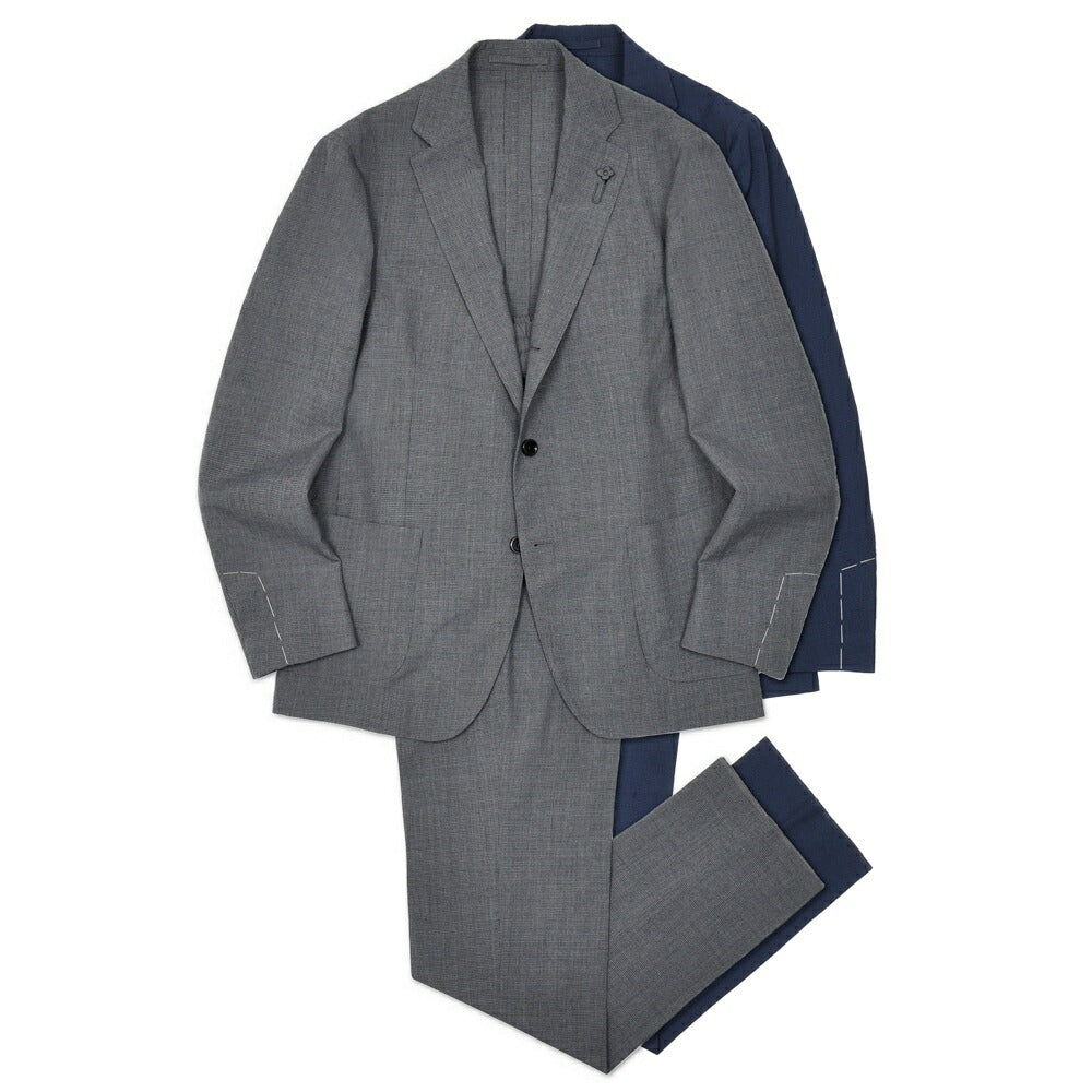 LARDINI(ラルディーニ) EASY WEARイージーウェア テックウールシアサッカーハウンドトゥース3B1Pスーツ 6116-8091AQ6706 17165001109