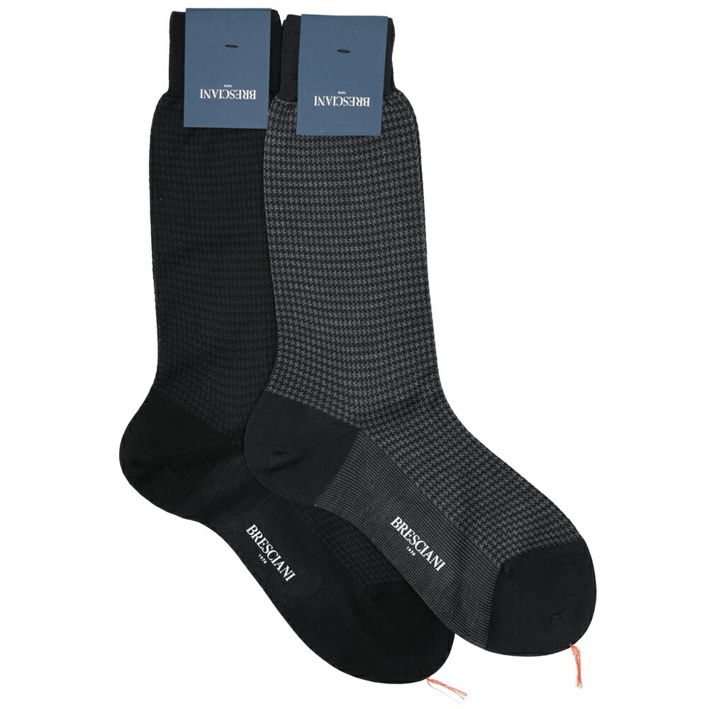 BRESCIANI(ブレッシアーニ) コットンハウンドトゥースドレスソックス / SIZE 10 18061203146