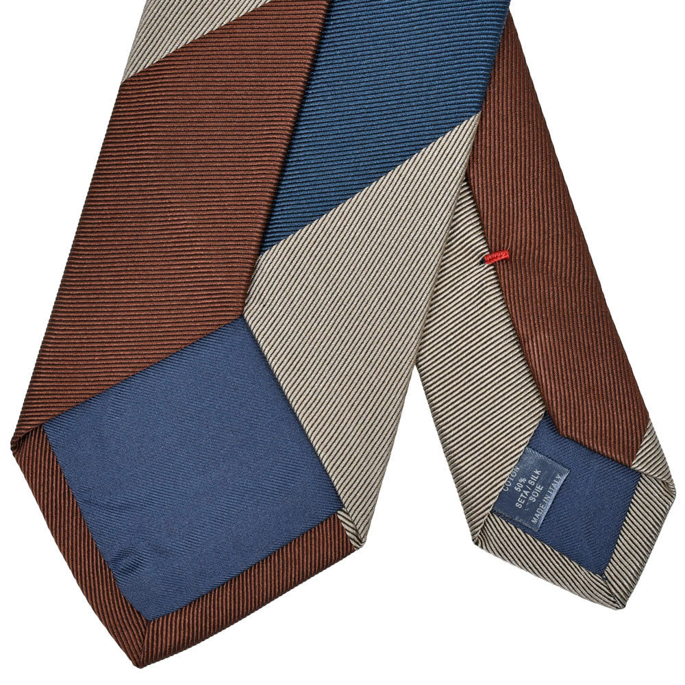 FRANCO BASSI(フランコ バッシ) シルクコットンブロックストライプタイ 18252211082