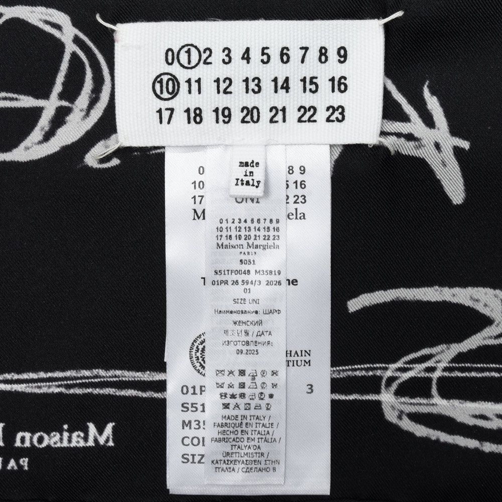 Maison Margiela(メゾン マルジェラ) ナンバリングシルクスカーフ S51TF0048M35819 18361400144