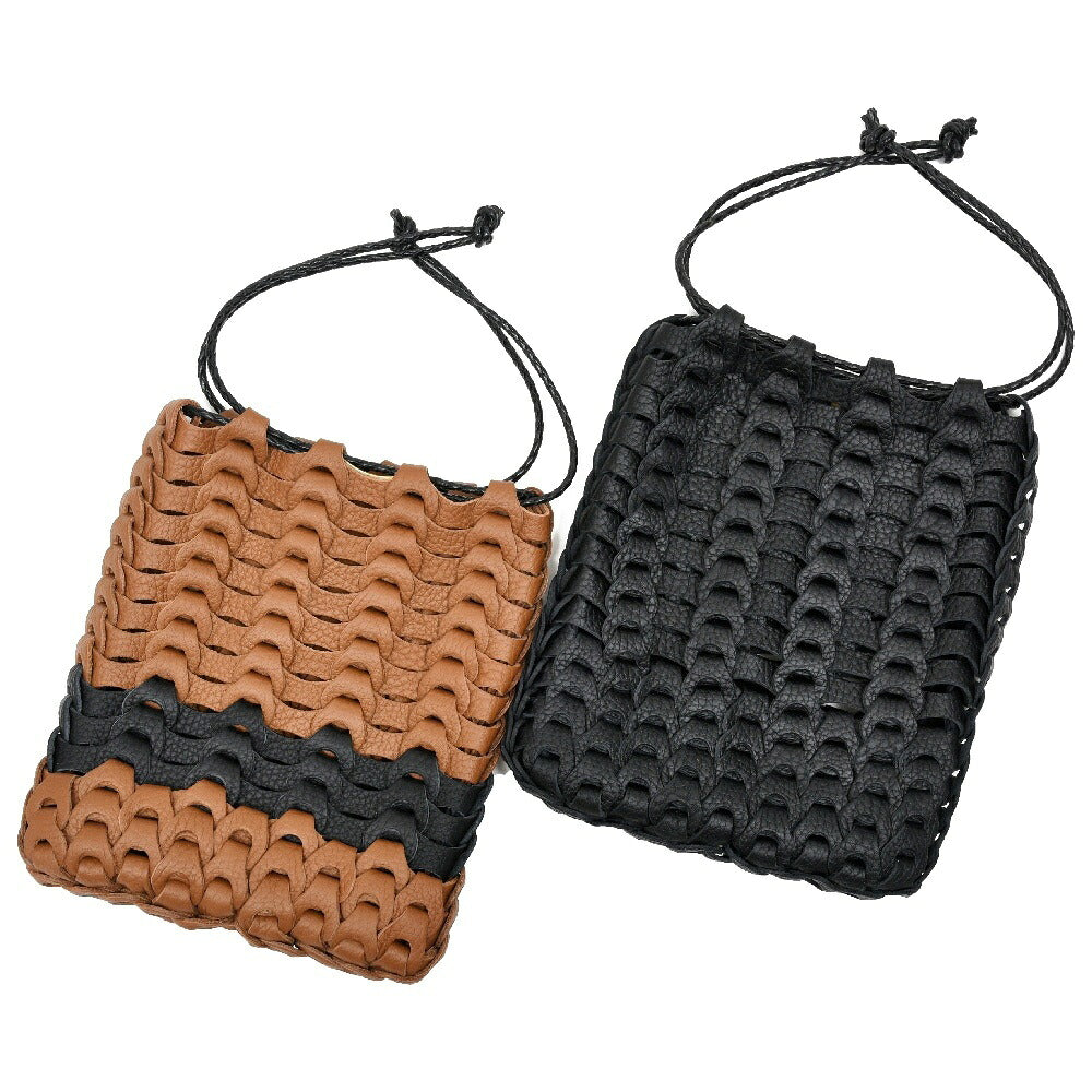 il micio(イル ミーチョ) イントレチャートレザードローストリングミニバッグ B-3/SACHETTO BAG/BULL 18462000054