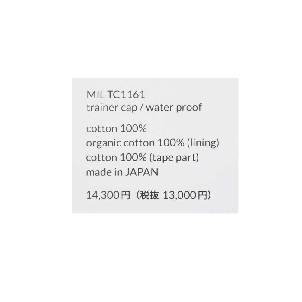 MATURE HA._MIL(マチュアーハ ミル) trainer cap water proof コットン6パネルキャップ MIL-TC1161 18552405221