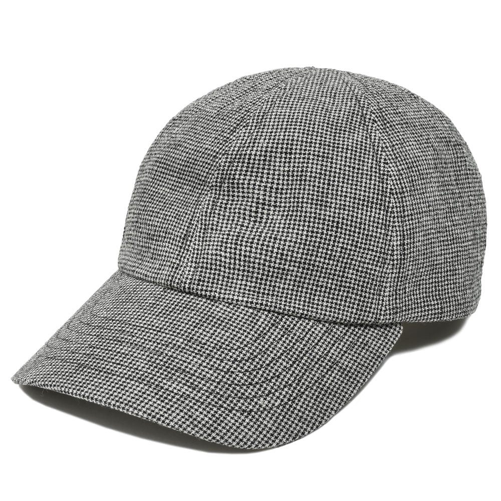 garoh(ガロウ) cap01 リネンコットンハウンドトゥース6パネルキャップ 18561800221