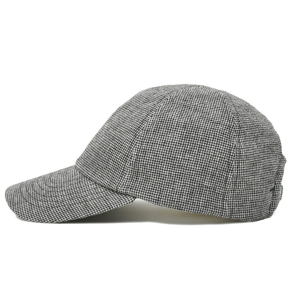 garoh(ガロウ) cap01 リネンコットンハウンドトゥース6パネルキャップ 18561800221