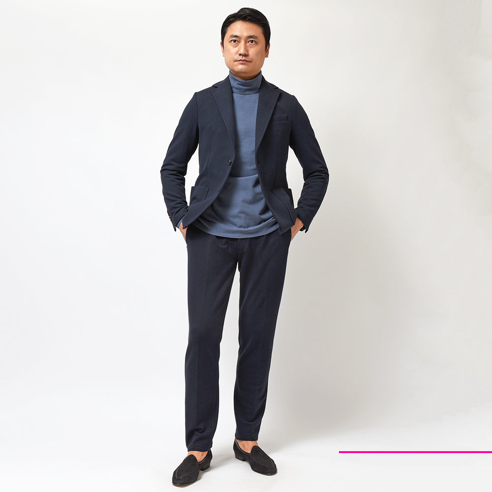 CIRCOLO 1901 チルコロ1901 コットン ストレッチ カシミヤタッチジャージー セットアップ対応 ドローコード 1プリーツ パンツ