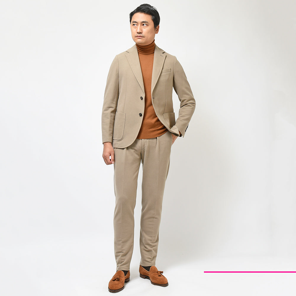 CIRCOLO 1901 チルコロ1901 コットン ストレッチ カシミヤタッチジャージー セットアップ対応 ドローコード 1プリーツ パンツ